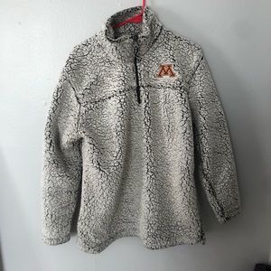 UMN quarter zip Sherpa pull over